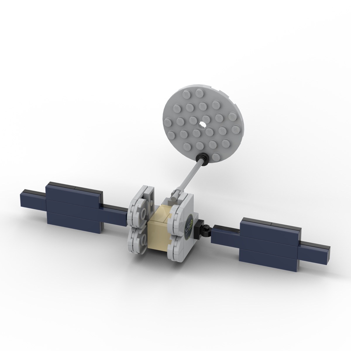 A LEGO model of the ViaSat-3 satellite at Kennedy Space Center, built by WLWYB for the client.