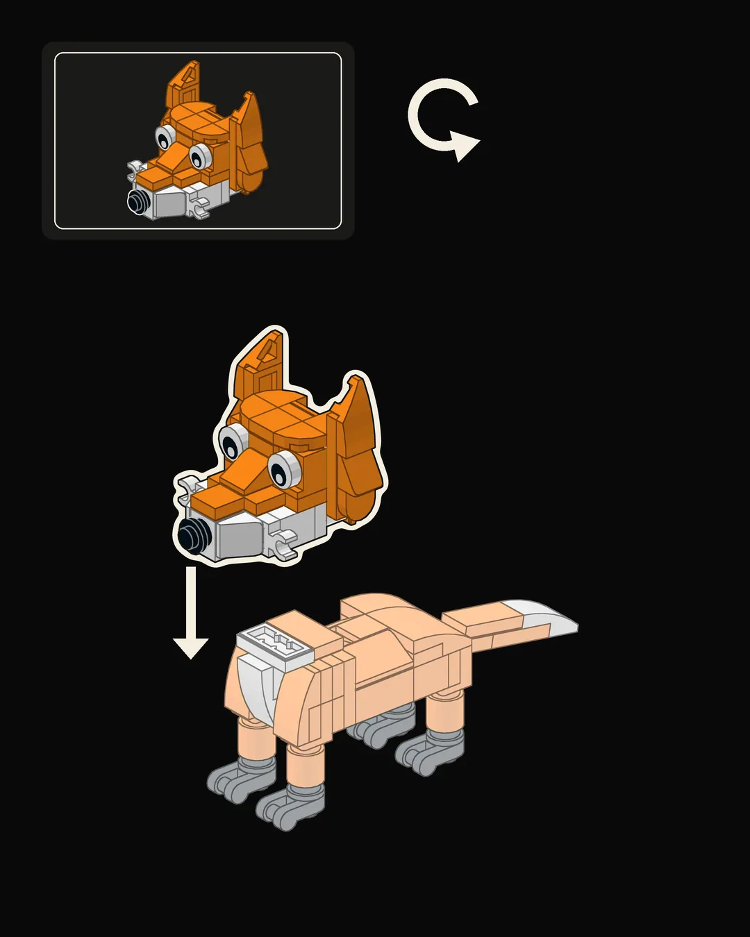 Step 18 of 18: Set the head on the body.