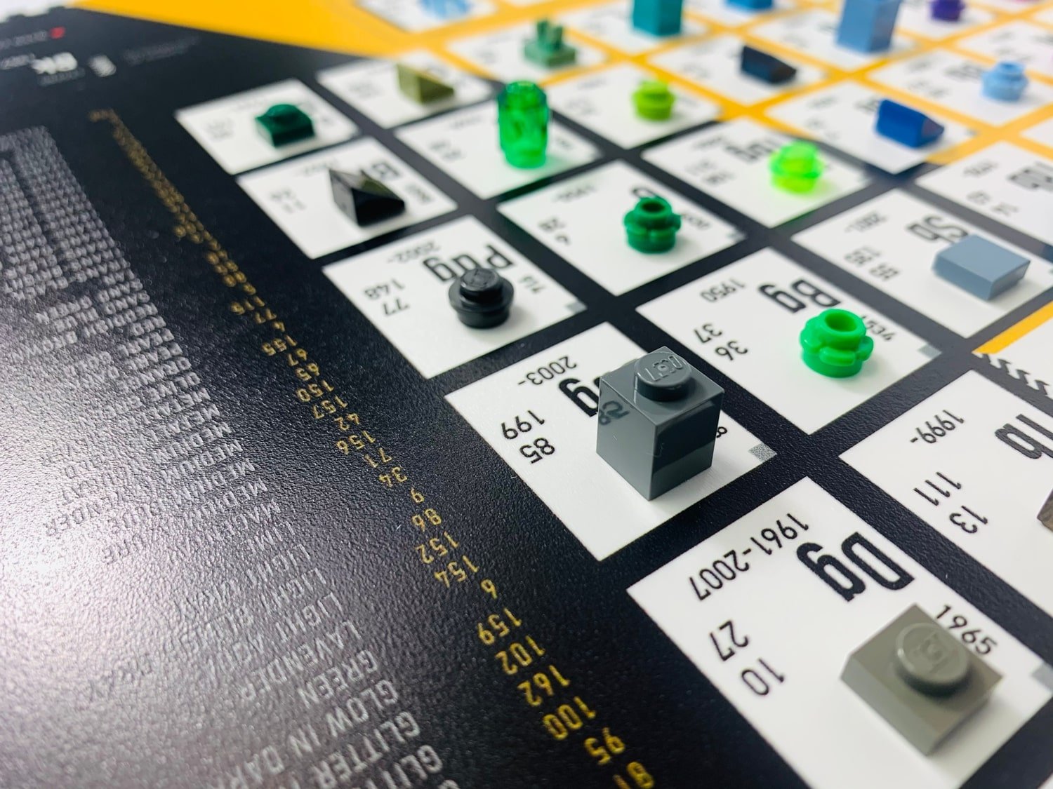 periodic table lego colors